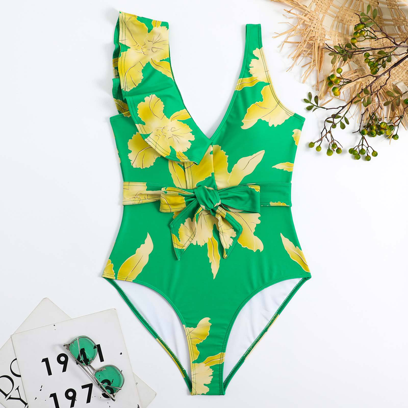 2023 nytt sexy badetøy i ett stykke dame badetøy med volangkant Bikini Chiffon strandskjørtsett_voghion.com
