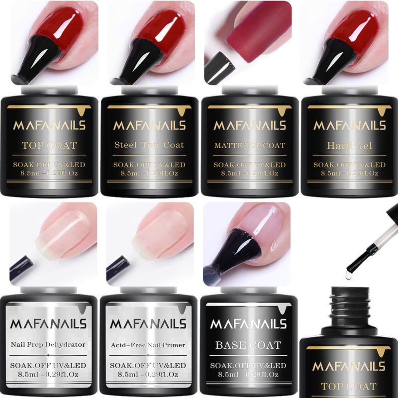 Schönheit & Gesundheit 7 Arten von Nail Art-Funktionskleber, Nagelstudio-Spezial-Basiskleber, Versiegelungsset, verstärkte, gehärtete, mattierte Versiegelungsschicht_voghion.com