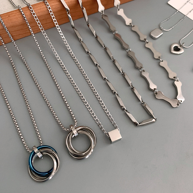 Non-Fading Titanium Steel For Men, Trendy Niche Design With High-End Feel, Men's Collarbone Chain, Unique Street Style_voghion.com