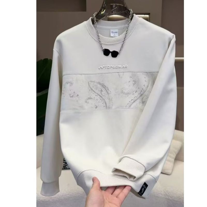 „Freizeitliches Herren-Sweatshirt mit Rundhalsausschnitt – Oversized-Pullover mit Patchwork-Grafikprint“_voghion.com