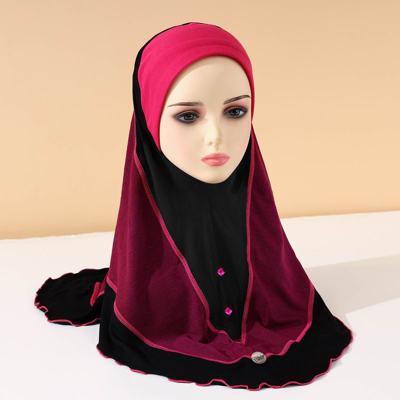 Women's Hijab summer new headscarf denim contrast color stitching style pullover headscarf ladies headscarf_voghion.com