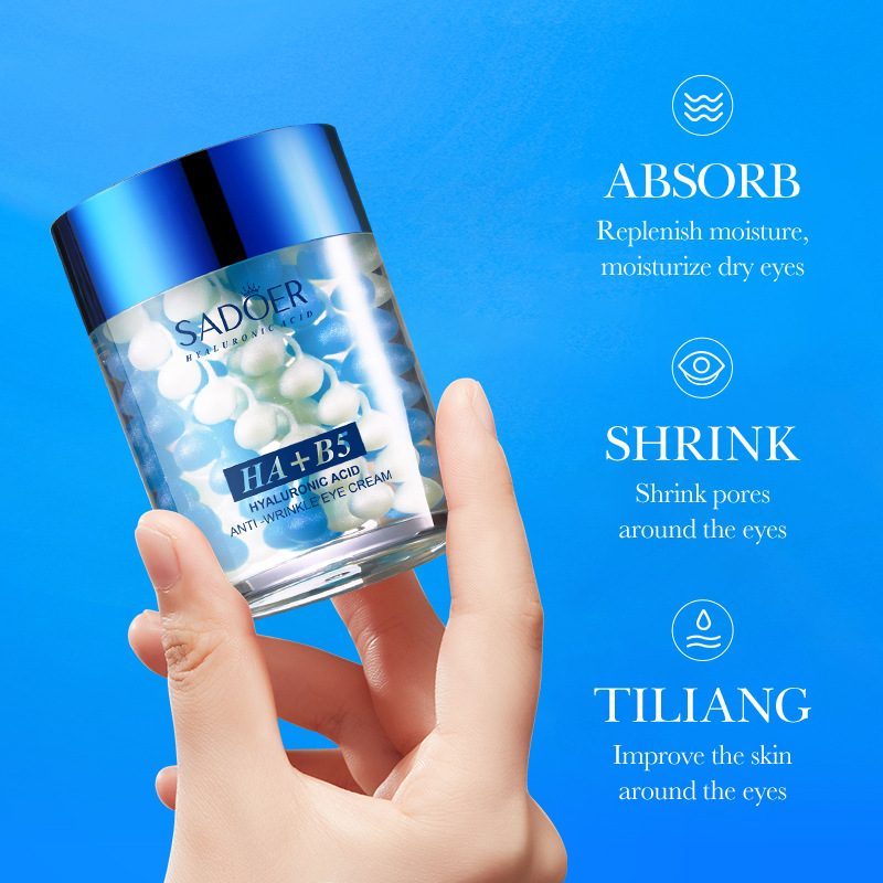 SADOER Hyaluronsäure B5 Anti-Falten-Augencreme mit leichter Linie in voller englischer Sprache, straffend und befeuchtend für die Augen_voghion.com