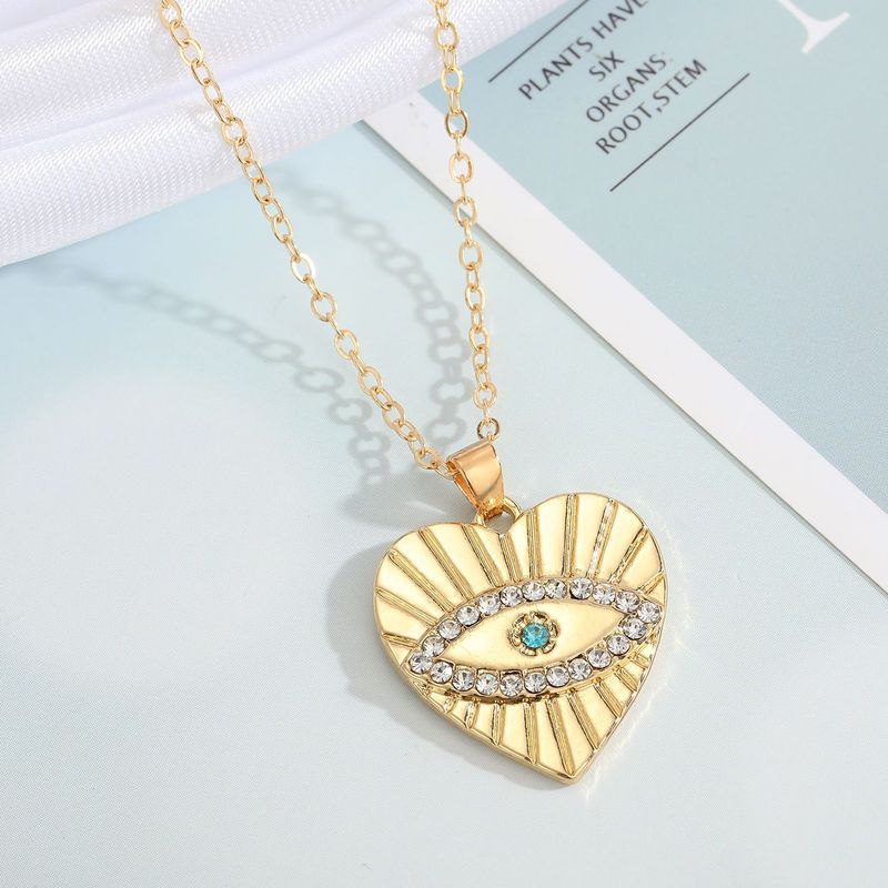 Türkische Blaue Auge Anhänger Legierung Diamant Halskette Großhandel Nihaojewelry_voghion.com