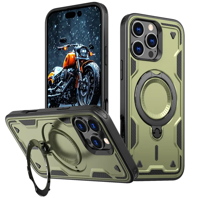 Funda magnética para iPhone 16, 15, Max, 14, Pro, 13, 12, con soporte giratorio y protección._voghion.com