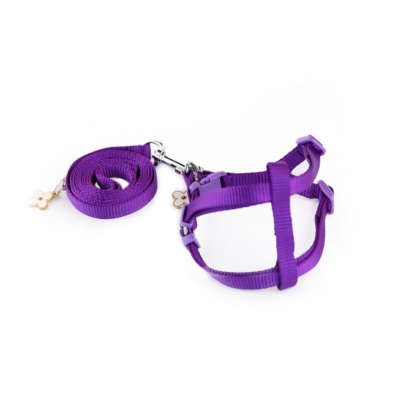 Tweede generatie verbeterde versie effen harnas met pruimenbloesem ornament huisdier borstband nylon hondenriem_voghion.com