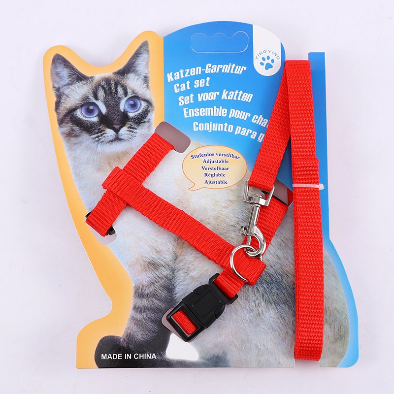 Pet I-Shaped Walking Chain Chest Harness Cat Small Dog Leash_voghion.com