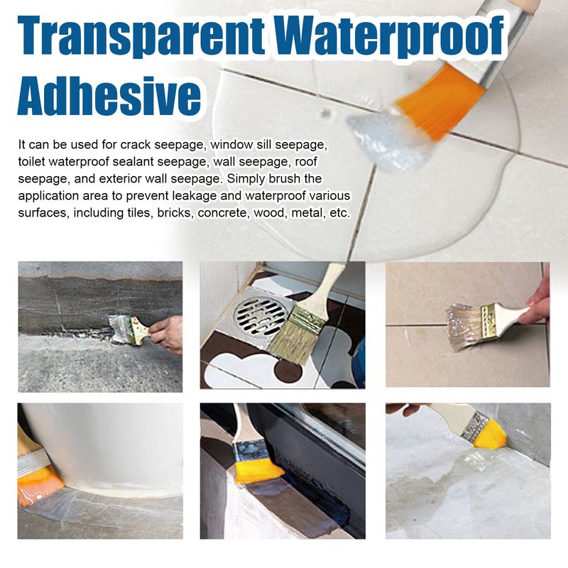 Jue-Fish Transparent Waterproof Adhesive, Transparent Waterproof Paint Bathroom Balcony Smashing Brick Roof Leak Proof Glue_voghion.com