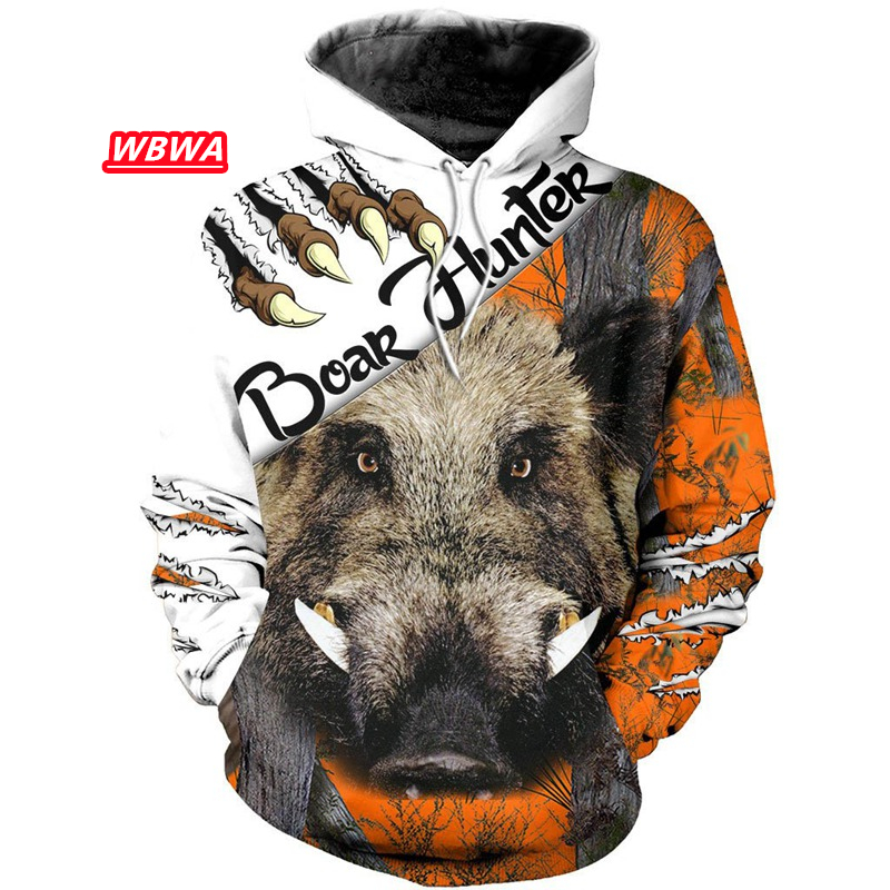 Coniglio da caccia Felpe con cappuccio da uomo stampate in 3D Haruku Streetwear autunno Felpa con cappuccio Tute da giacca casual unisex Y1_voghion.com