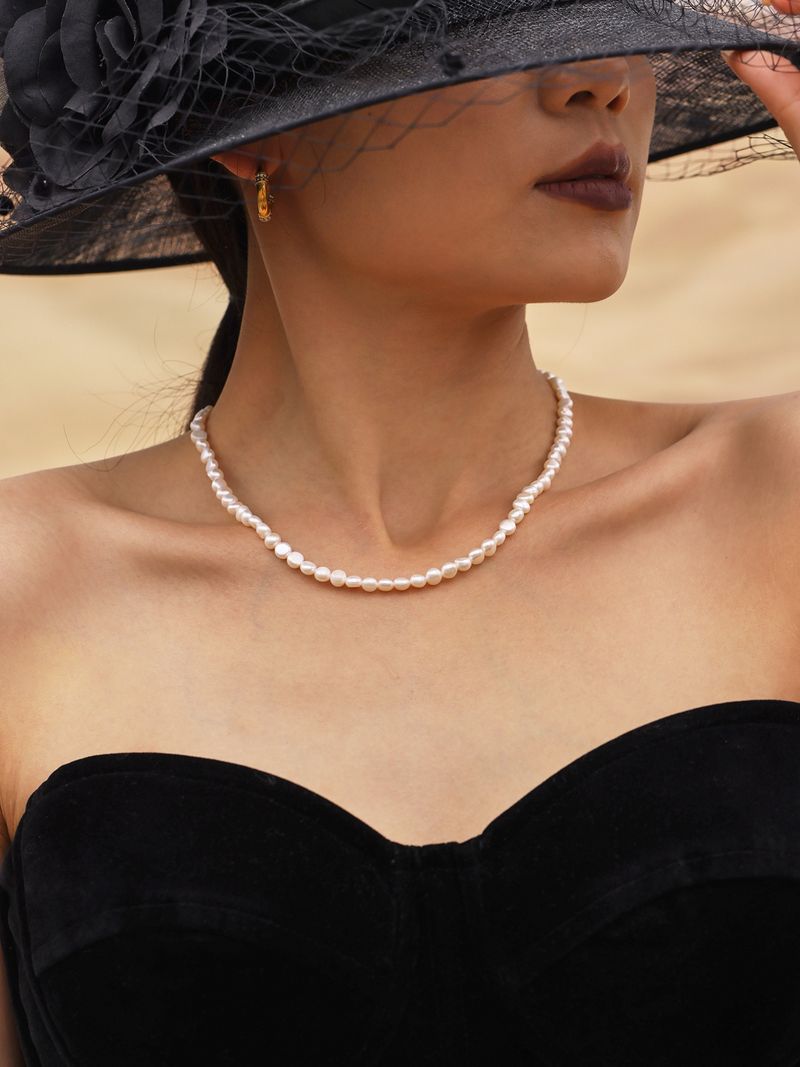 Women's Jewelry Elegant French Style Freshwater Pearl Necklace Handcrafted Beaded Luxury Choker For Women Texture Clavicle Chain Female Jewelry_voghion.com