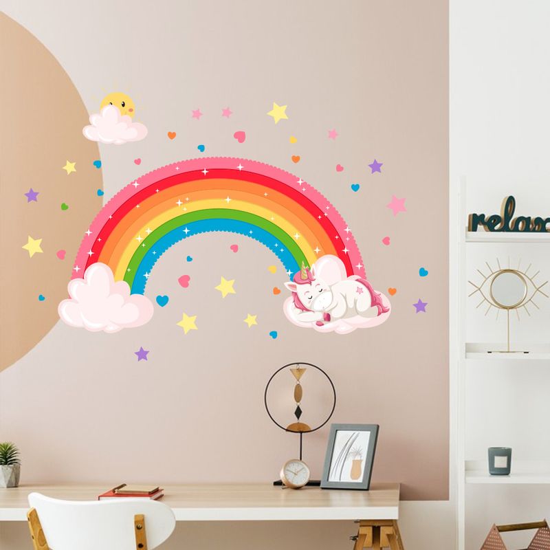 Selbstklebende Regenbogenwolke Kinderzimmer CH81364 Kindergarten Schlafzimmer Dekorative Wandaufkleber_voghion.com