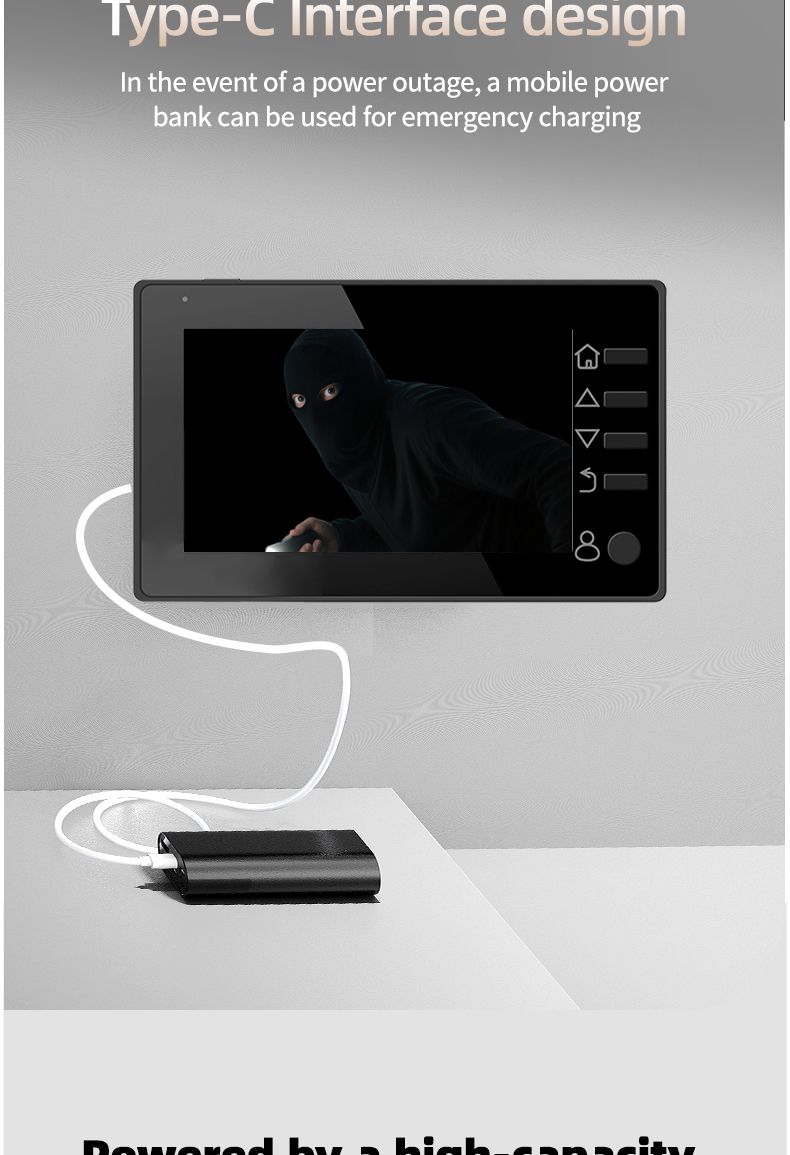Danmini Visual Doorb Peephole 4,3'' LCD HD Display Digital Viewer 1 milion pikseli 120° Cat Eye Door Security Camera_voghion.com