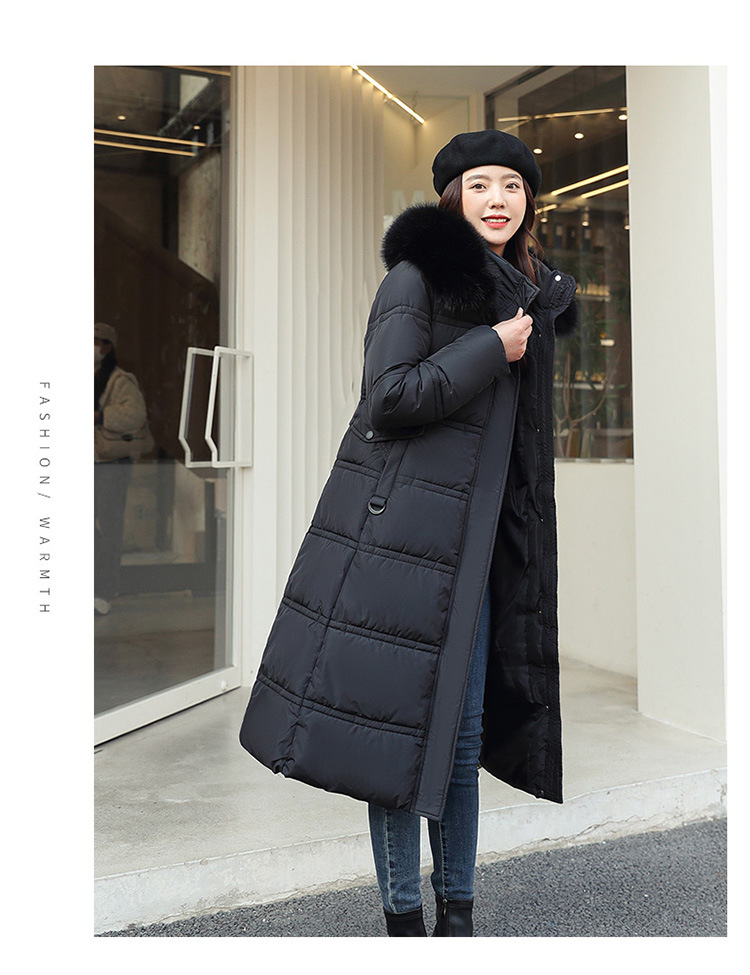 Parka para mujer, abrigos de invierno para mujer, chaqueta de invierno con pelo largo y pesado, cinturón para cultivar la moralidad, abrigo para mujer 2022 8603_voghion.com
