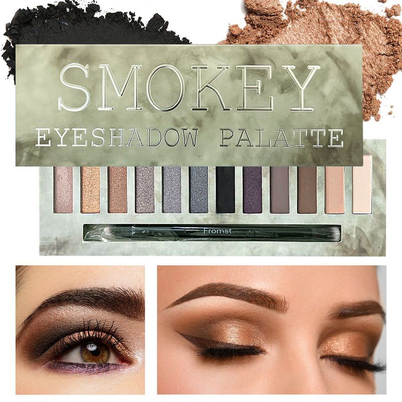 Fromst 12 colori palette di ombretti opachi toni della terra fumosi perlescenti shimmer una palette per ombretti multiuso_voghion.com
