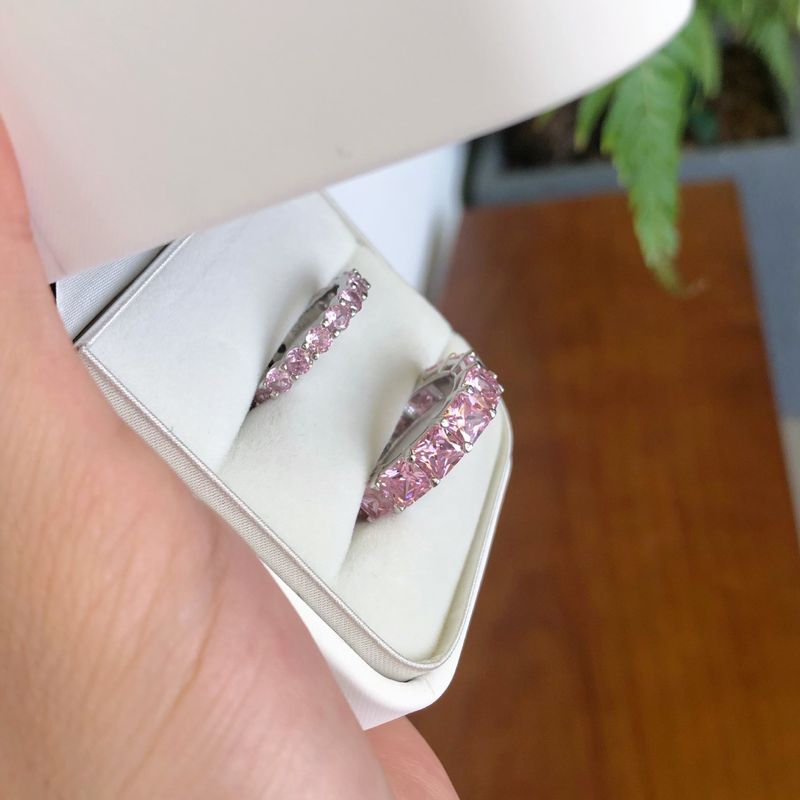 Wedding Series S Sterling Silver Ring Women's Pink Zircon Design Sense, Temperament Fashion Handicraft_voghion.com