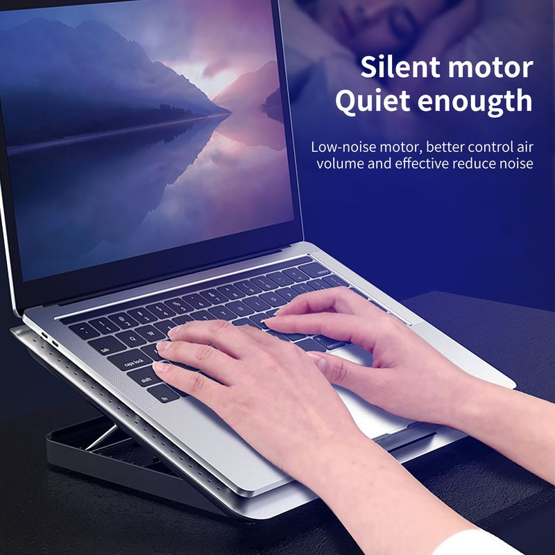 Xinweiqing laptopkoeler Dual USB verstelbare draagbare geluidsarme notebook-koelpad voor gaming_voghion.com