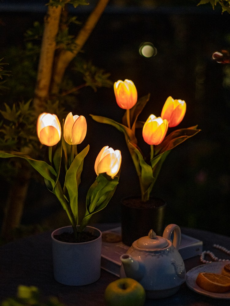 Tulip Night Imitation Flower Bedroom Bedside Atmosphere Light Decoration Net Red Photo Prop_voghion.com