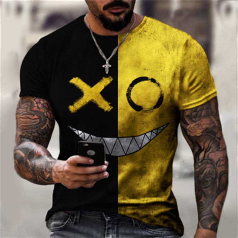 Sommer Neues lustiges trendiges kreatives kurzärmeliges T-Shirt für Männer_voghion.com