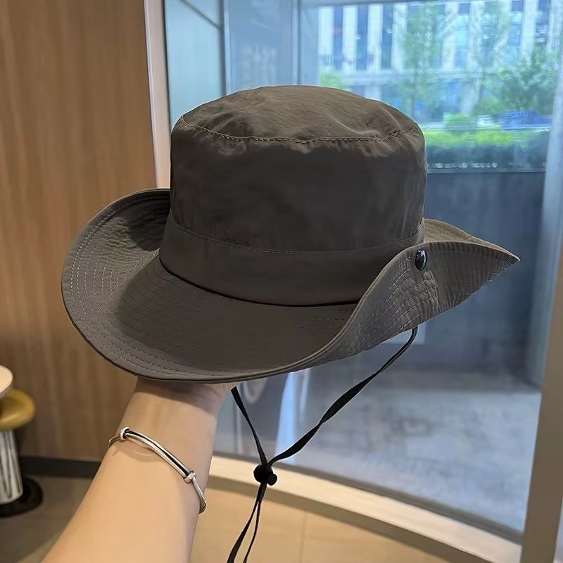 Rongmei Quick-Dry Hiking Women, Summer Outdoor Sun Protection Visor Breathable Western Cowboy Hat, Fishing Fisherman Hat_voghion.com