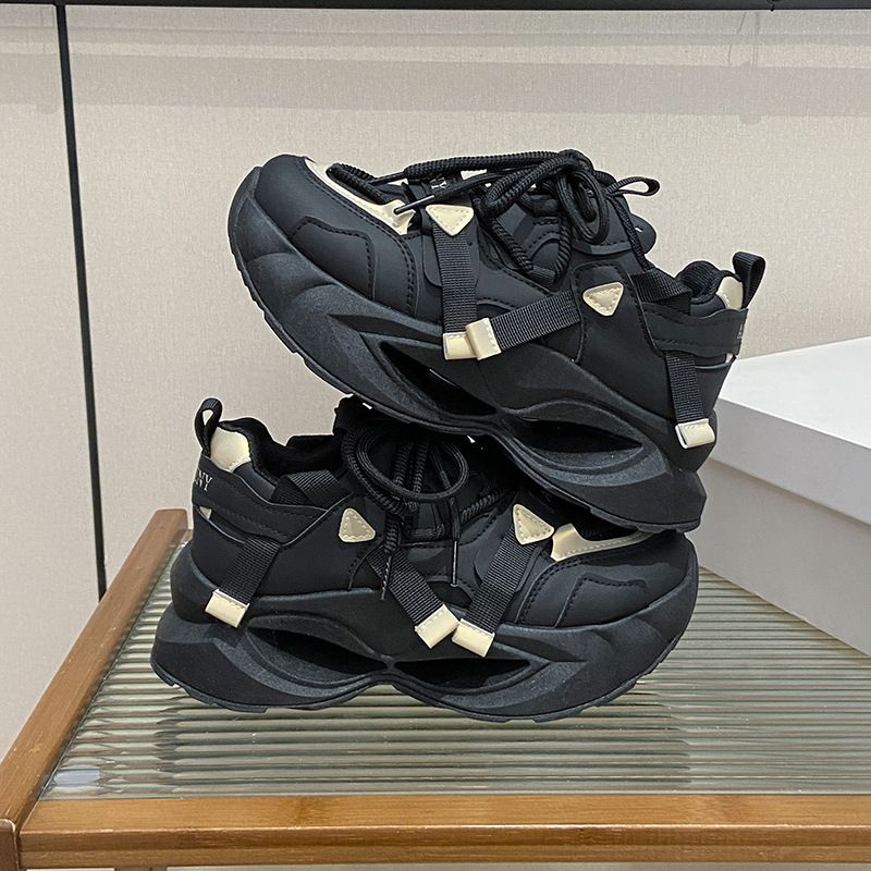 i Dad Shoes Female Student Sports Running Shoes Casual Shoes Platform Height Increase_voghion.com