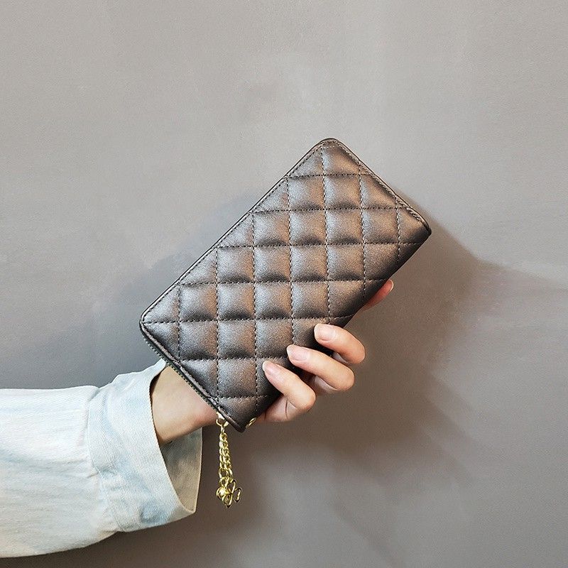 Ins Neue Stil Gesteppte Lange frauen Kleine Brieftasche Geldbörse Telefon Kupplung Karte Halter Mode_voghion.com