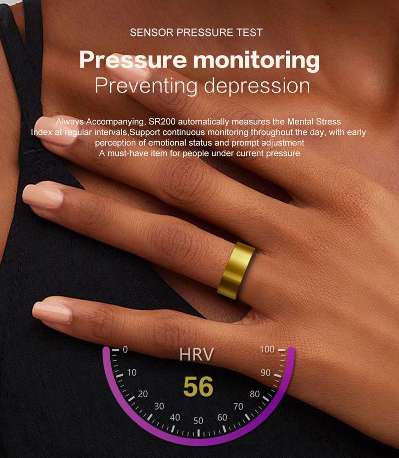Rings SR200SR300 Smart Ring Heart Rate Blood Pressure Blood Oxygen Sleep Calories Health Emotion Management APP_voghion.com