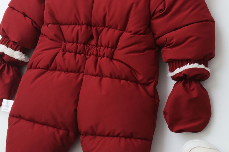 Pelele de invierno premium con capucha para bebé Mother & Kids: mono grueso acolchado de algodón para bebés y niños pequeños (66-90 cm), unisex, manga larga, con cremallera_voghion.com