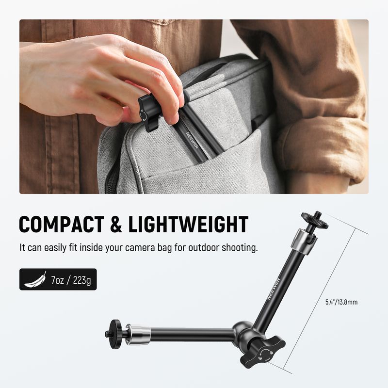 NEEWER 15cm/25cm Adjustable Friction Magic Arm with 1/4" Screw on Both Ends For SmallRig Cage Flash/LED_voghion.com