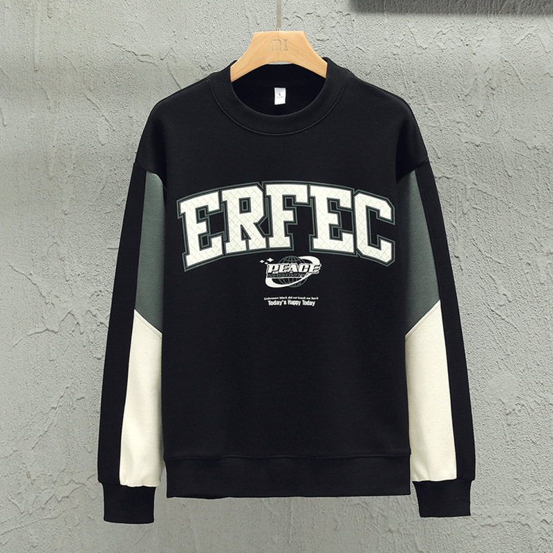 Kerek nyakú pulóver tavaszi és őszi viseletre, új alsóing, hosszú ujjú felső, laza szabású, lezser divatmárka_voghion.com