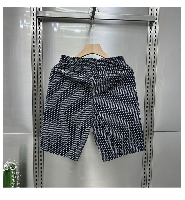 Men's Clothing 2024 Summer Fashion Brand Quick Dry Straight Trousers Men's Simple Jacquard Casual Shorts Loose Straight Beach Pants_voghion.com
