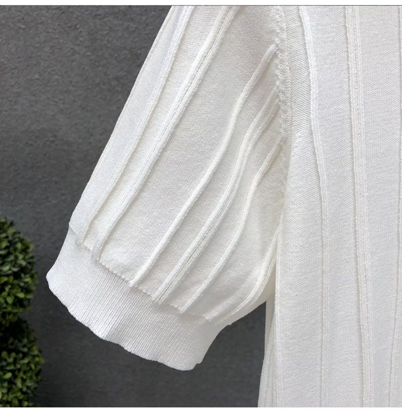 Polo da uomo con mezza cerniera, maglietta a maniche corte con risvolto in maglia, top estivi traspiranti in seta ghiacciata_voghion.com