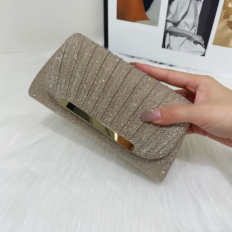 Borsa a tracolla con catena staccabile, piccola e quadrata, plissettata, da donna, modello Shantou, da sera_voghion.com