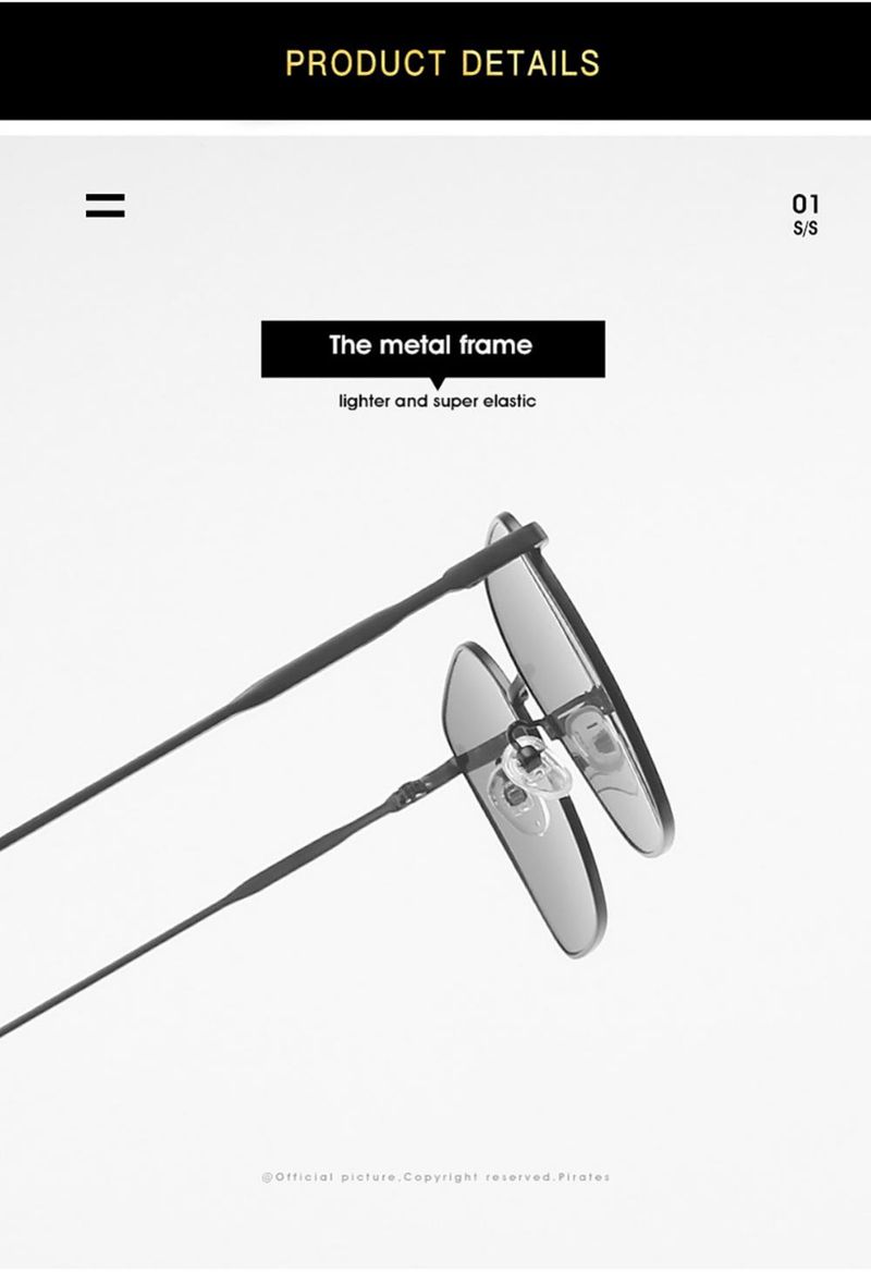 Lunettes de soleil carrées en métal pour femmes et hommes, monture large, pour l'extérieur, les voyages, la conduite, le cyclisme, UV400_voghion.com