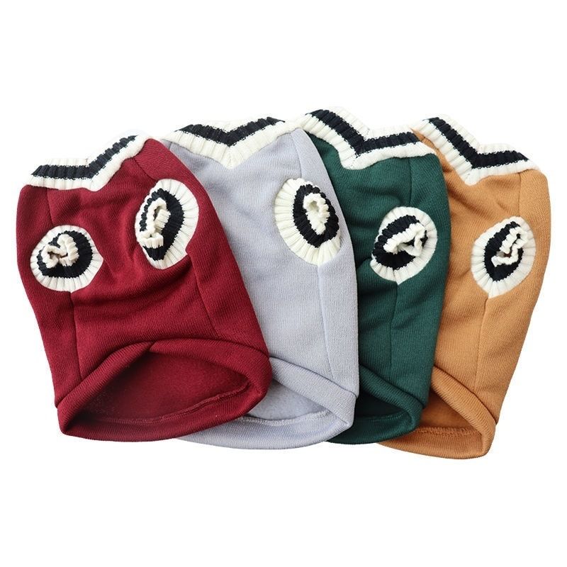 Clothes Campus Style Vest Badge Handsome Small Medium Large Cat Dog Knitted Cotton Couple Sweater_voghion.com