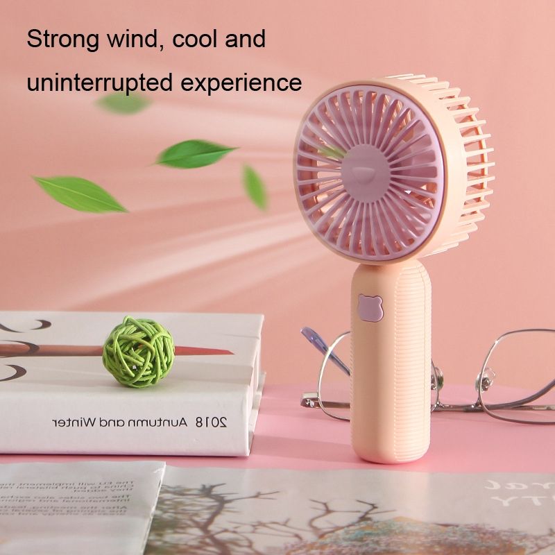 Handheld USB Charging Portable Desktop Small Electric Fan(Pink)_voghion.com