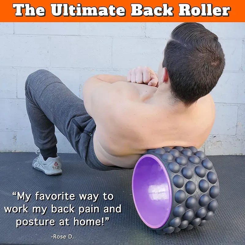 Ryggrulle Myofascial Release Trigger Point Yoga Wheel Skumrulle for behandling av ryggsmerter Dypvevsmassasje Trening Mobilitet_voghion.com