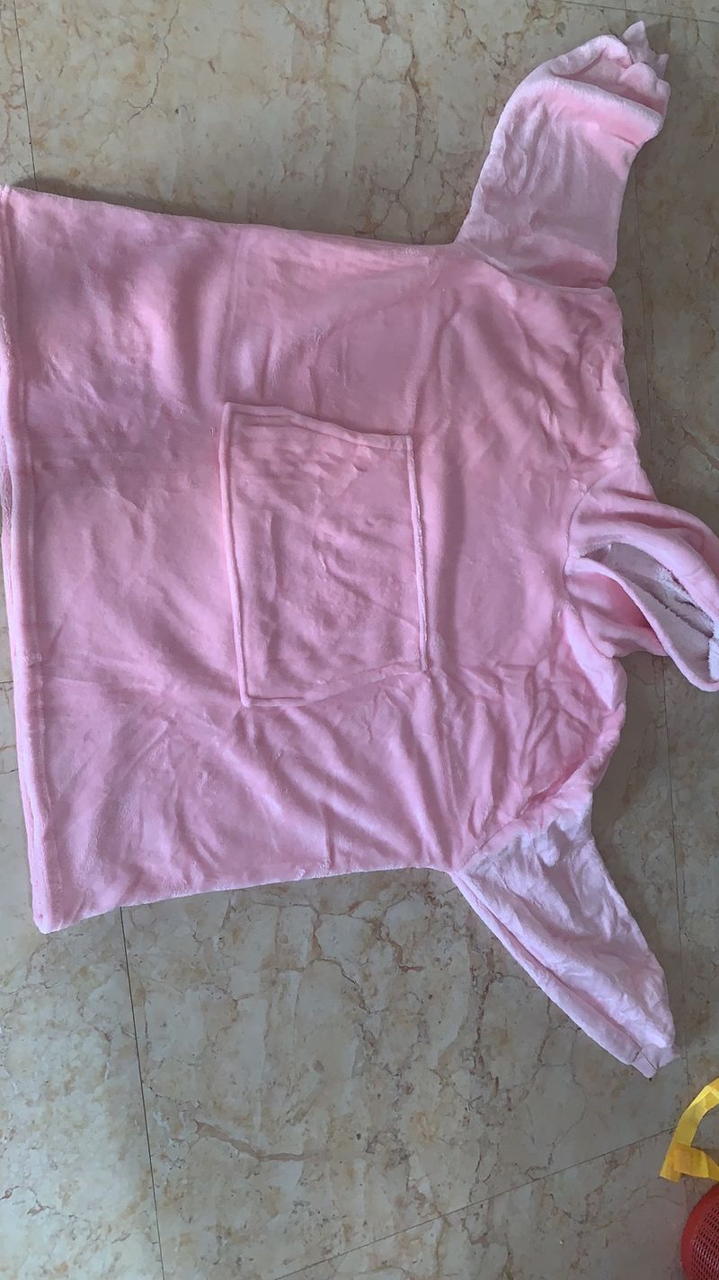 TV-Flanell-Pyjamas Lazy Blanket Fernsehdecke Outdoor Kälteschutz Mit Kapuze Heimkleidung Einfarbig Lange Ärmel Verdicktes Paar_voghion.com