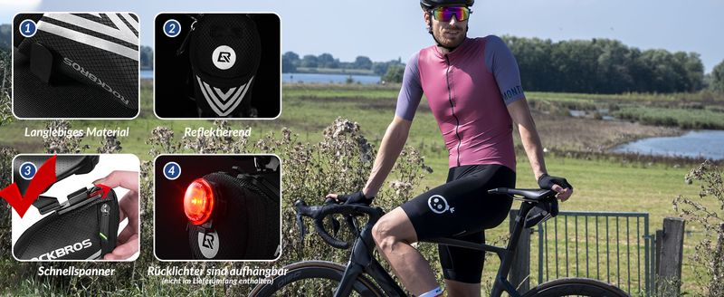 ROCKBROS Fahrradsatteltasche, geeignet für MTB (Mountainbike), Rennrad, eine Tasche zur Aufbewahrung von Fahrradwerkzeug_voghion.com