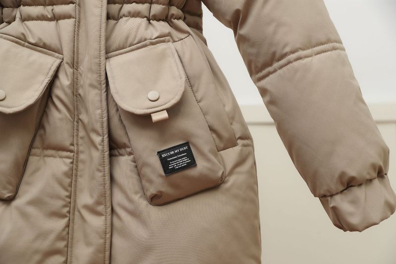 Women's Clothing Large Size Winter Cotton Coat Mid Length Hooded Large Fur Collar Loose Warm Puffer Coat_voghion.com