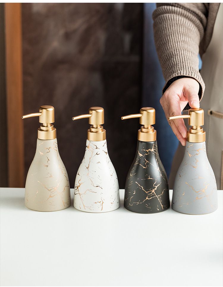 340ml Ceramic Dispenser Bottle – Stylish Foam Pump For Soap, Lotion & Shampoo (Zebra/Leopard/Polka Dot Patterns)_voghion.com