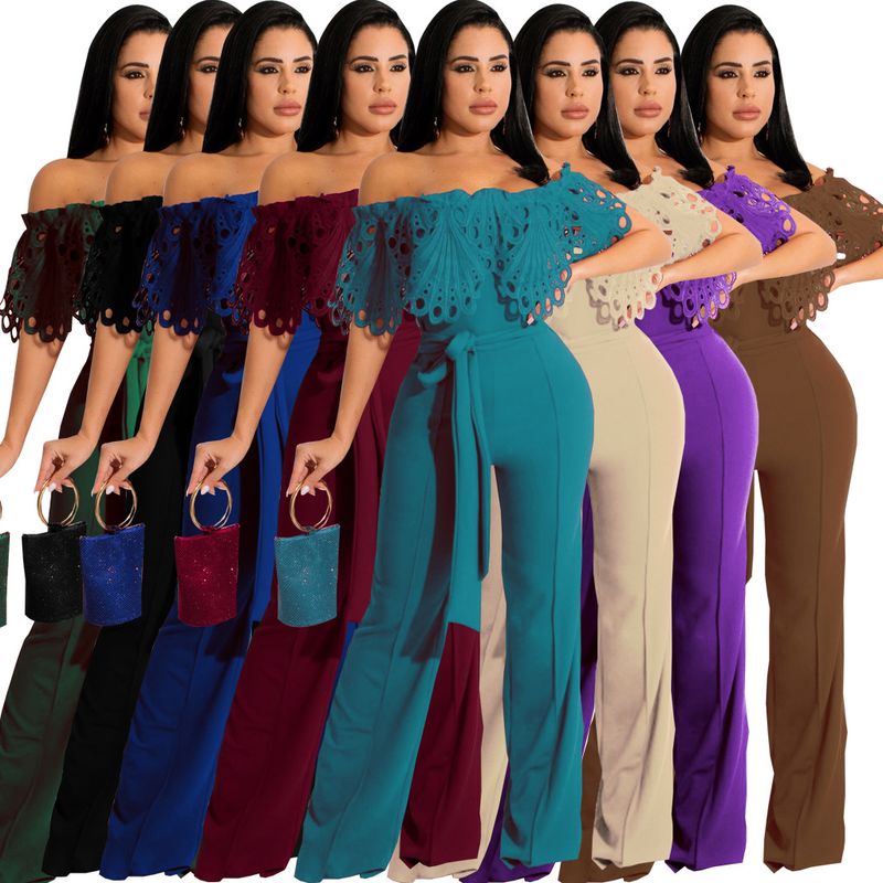 Europeisk och amerikansk sexig fashionabel enfärgad jumpsuit med tubtopp_voghion.com