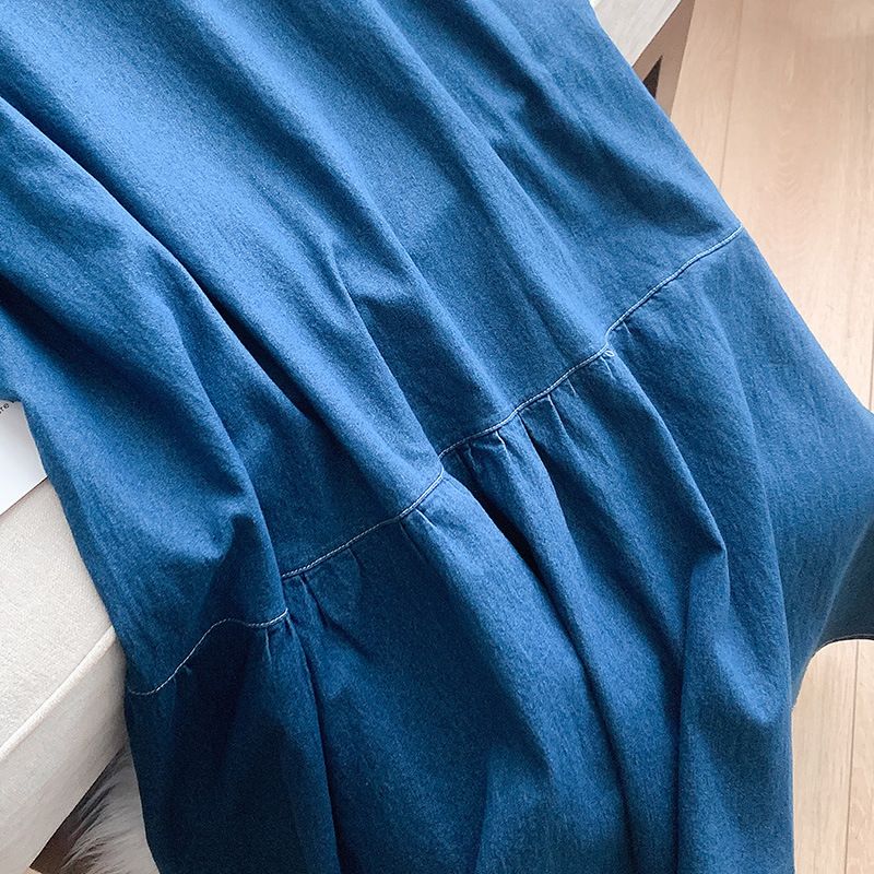 women's style V-neck denim dress_voghion.com