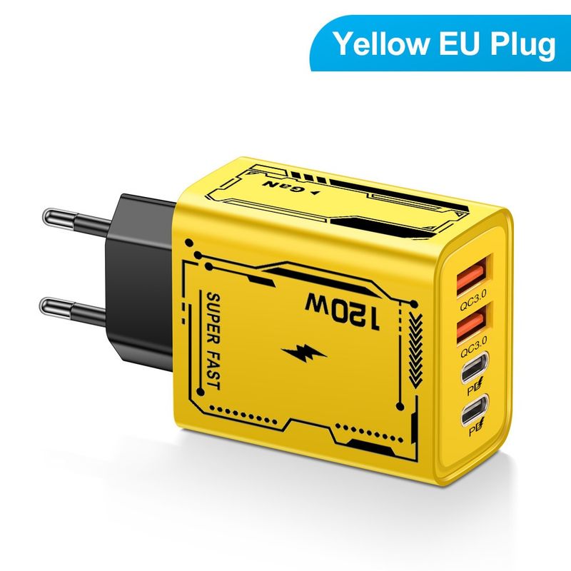 120W PD + USB Charger Compatible With 15 Huawei Phones Dual Type-C Fast Charging Power Adapter_voghion.com