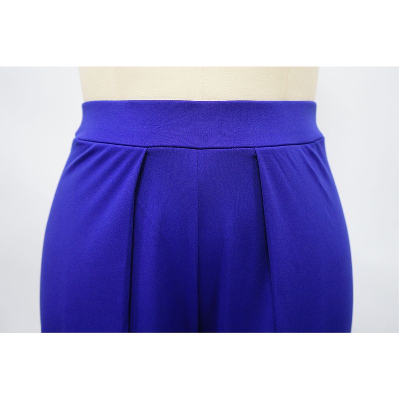 Damenbekleidung, drapiert, locker, schmal, weites Bein, einfarbig, gerader Stil, modische Freizeithose_voghion.com