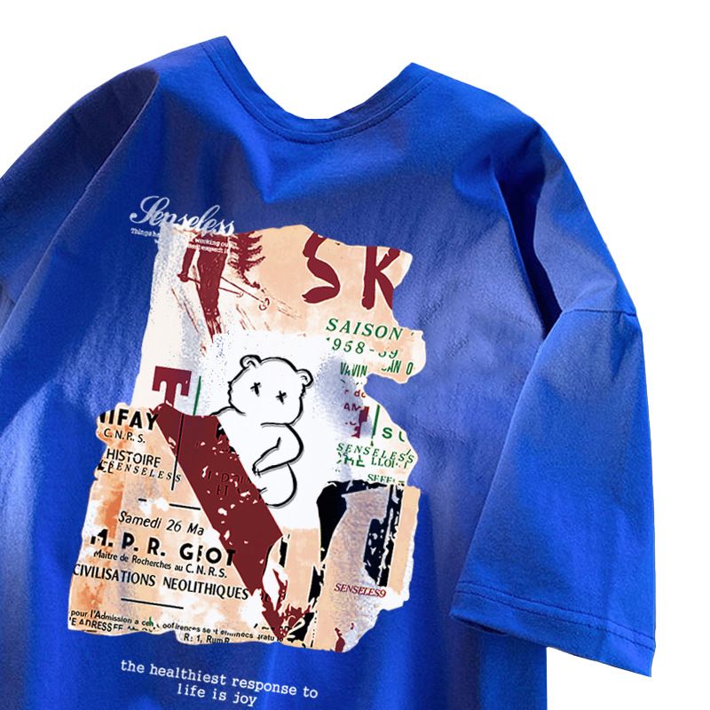 Unbeatable Quality 100% Pure Cotton Summer Short T-shirt, Men's Trend, Loose And Handsome, Versatile In High School Students' Half Sleeved_voghion.com