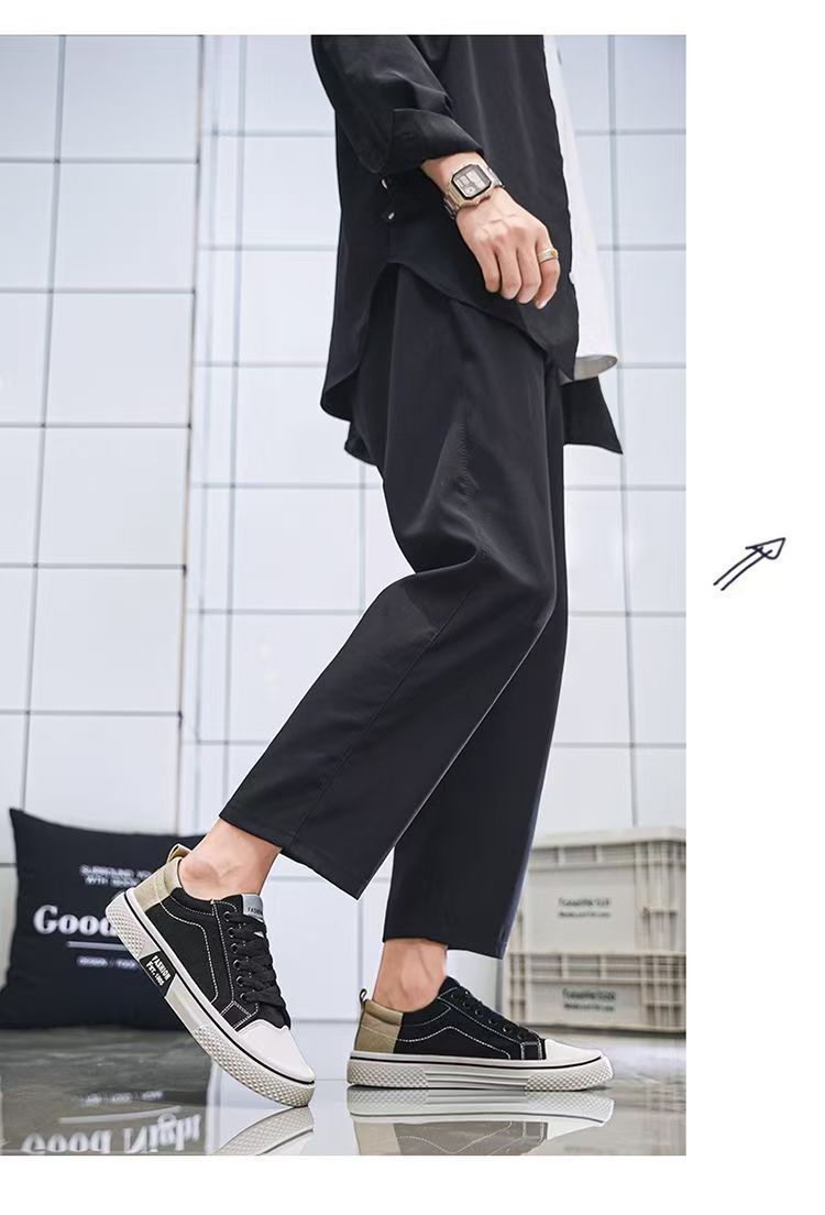 Men's Classic Canvas Sneakers For Summer - Breathable, Slip-Resistant, Durable & Versatile Casual Shoes With Round Toe And Low-Top Design_voghion.com