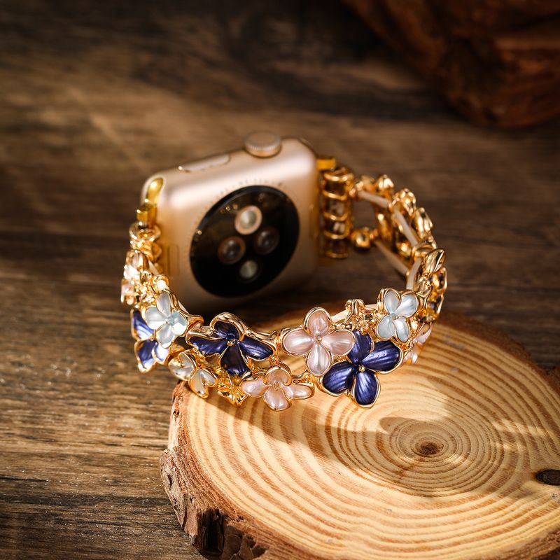 Iwatch Strap Se Colorful Flower Elastic Strap For Iwatch Watch Strap Se Women's Fashion Bracelet_voghion.com