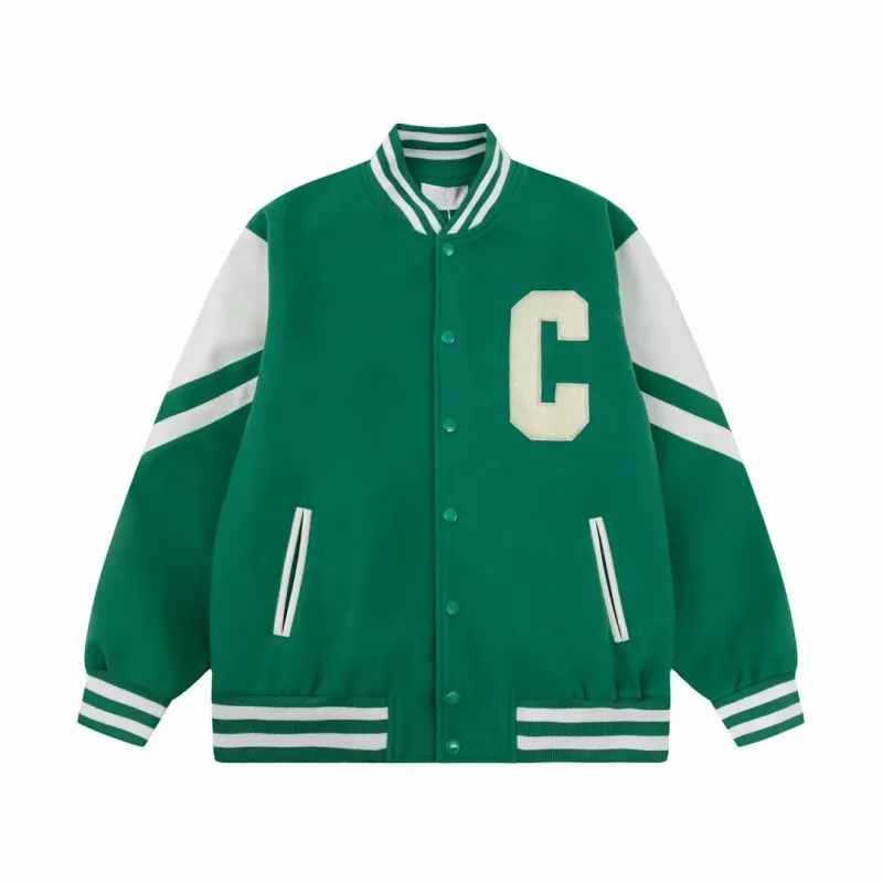 Chaquetas bordadas para hombre: Bomber de cuero estilo universitario con parche de letras, cortavientos informal con capucha_voghion.com