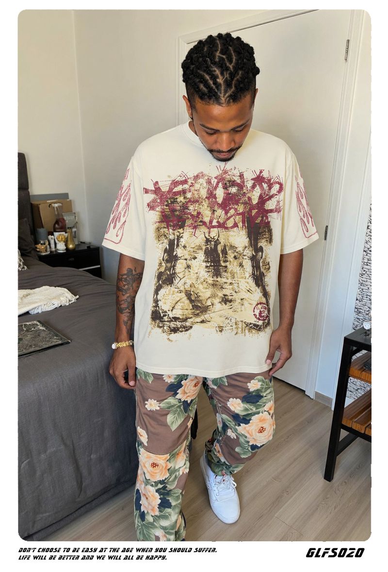 Herrenbekleidung Casual Tops Flamme Dorn Malerei T Shirt Cool_voghion.com