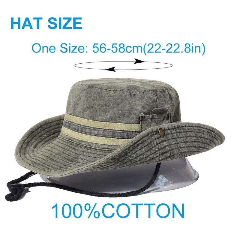 Neuheiten Angeln Wandern Sonne Männer Frauen Boonie Breite Krempe Outdoor Safari Sommer Kappe Baumwolle Eimer Hut_voghion.com