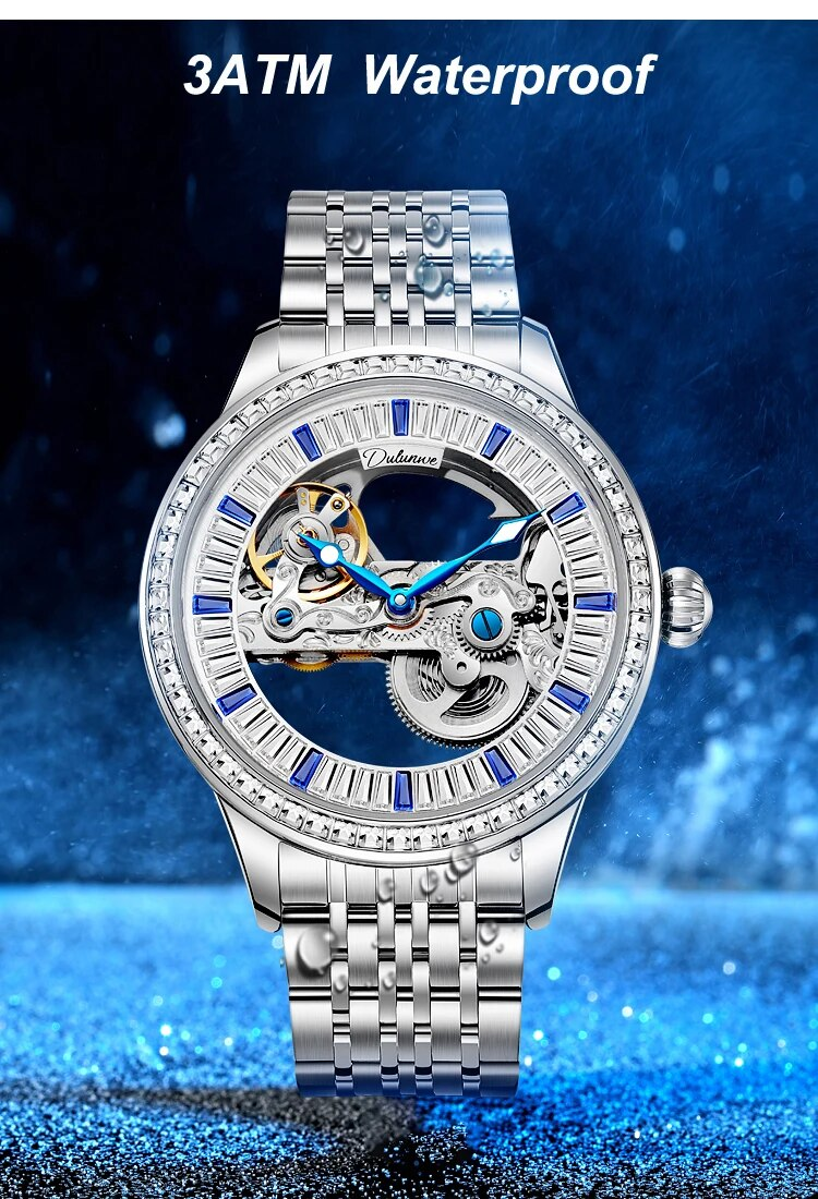 Top Zircon Dial Skeleton Mechanical Men's es Waterproof Luxury Sport Automatic Male Wrist_voghion.com